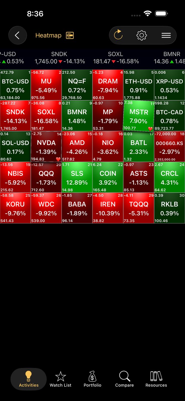 Stocks Live on iPhone