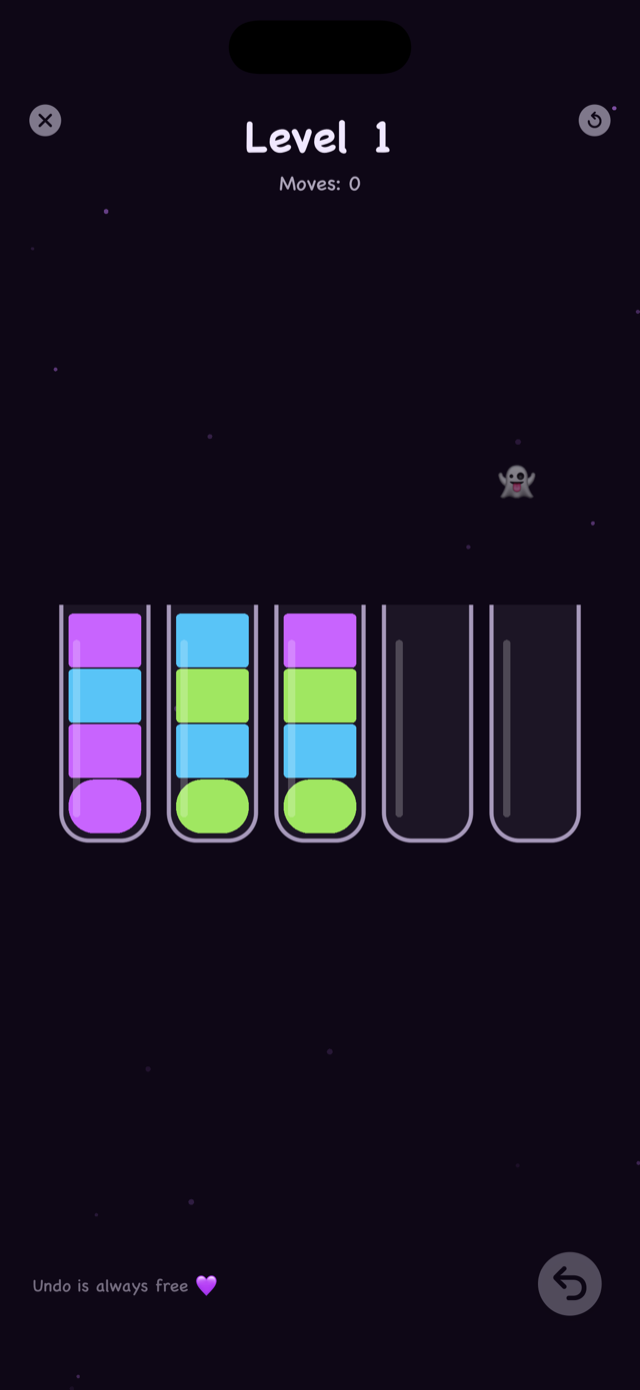 SortPop gameplay in the Potion Cellar theme